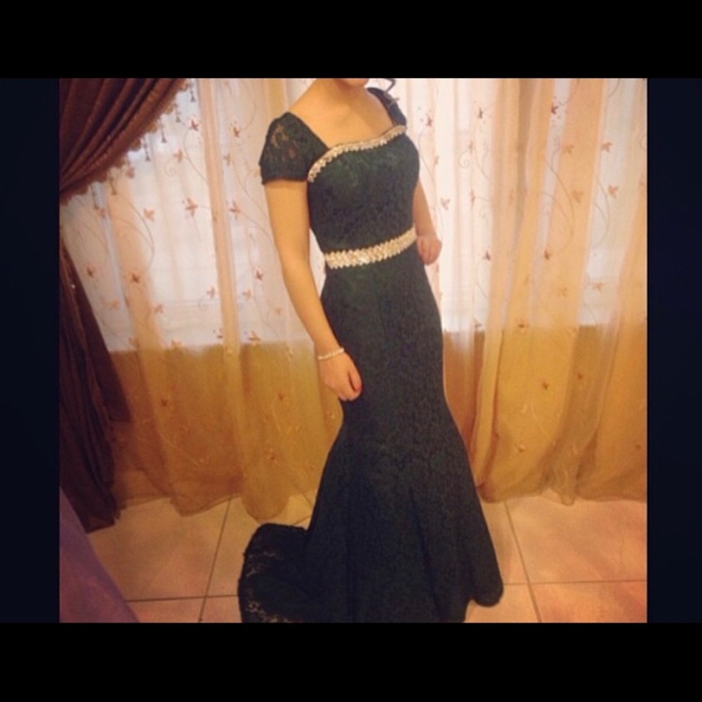 Emerald green dress